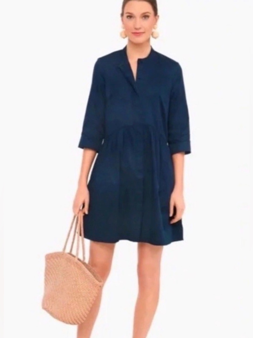 NWOT Tuckernuck Poplin Navy Blue Royal Shirt Dress , size XS